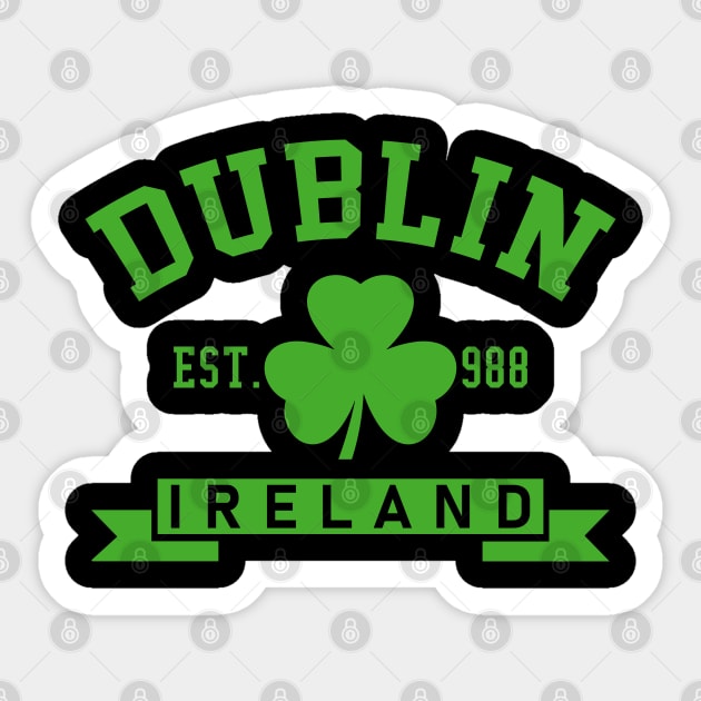 Dublin Ireland est 988 Sticker by KayBee Gift Shop